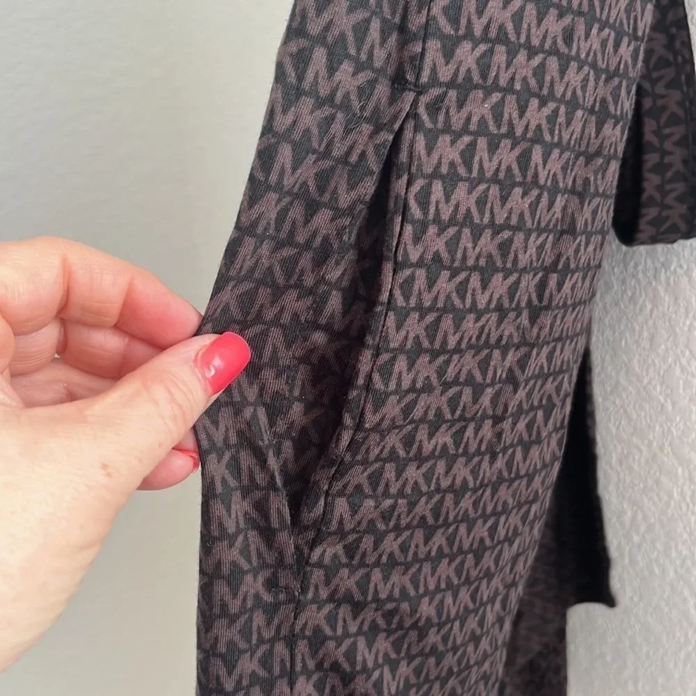 Michael Kors logo short sleeve hooded mini dress NEW
